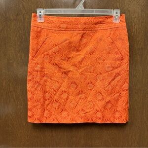Postmark Anthropologie Orange Floral Mini Skirt - women’s 6 - preppy colorful